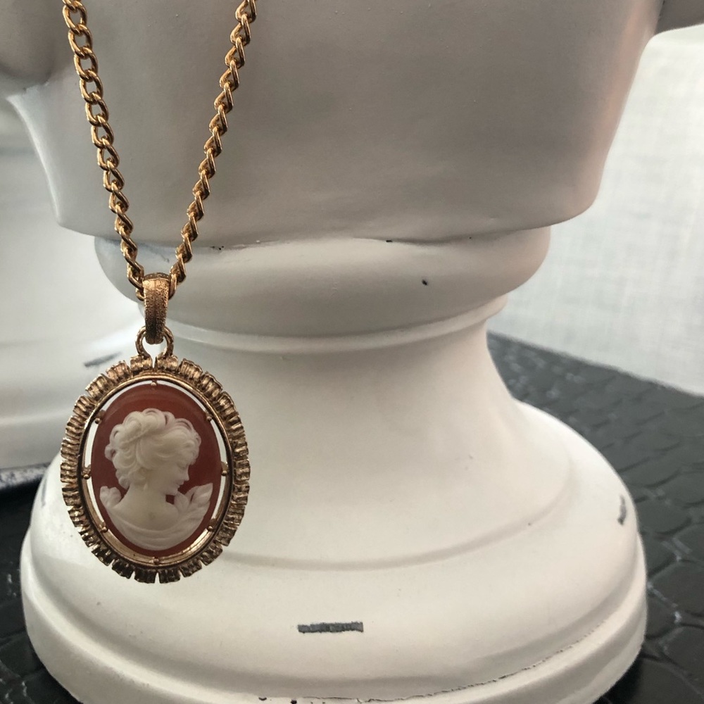 SOLD Vintage Cameo Necklace, Double Side.